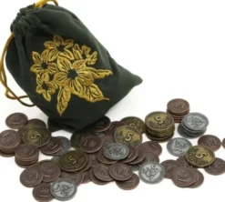 Metal Coin Set with Floral Theme - For any Board Game