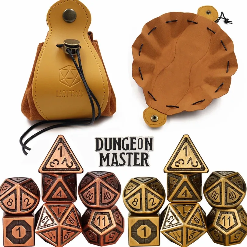 Metal Dice Essential Kit 2 Sets/14 Pieces Dice Tray Included