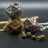 Mini Metal Dice Set Halsband Gold D20 Metall