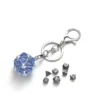 Mini Metal Dice Set Keychain Bla