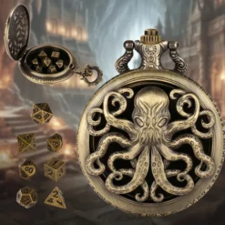 Mini Metal Dice Set Keychain Cthulhu