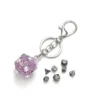 Mini Metal Dice Set Keychain Lila