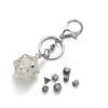 Mini Metal Dice Set Keychain Silver