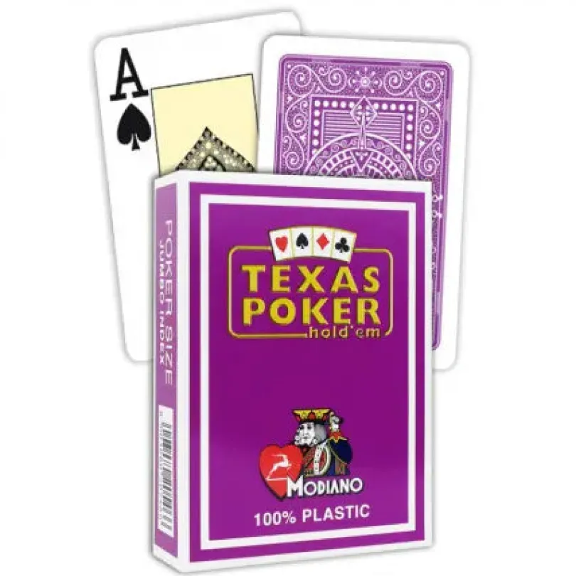 Modiano Texas Poker Hold'em Jumbo Index Plastic cards (purple)