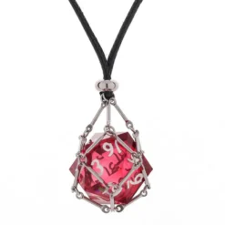 Mysticage Dice Chain with Random Sharp Resin D20s Silver