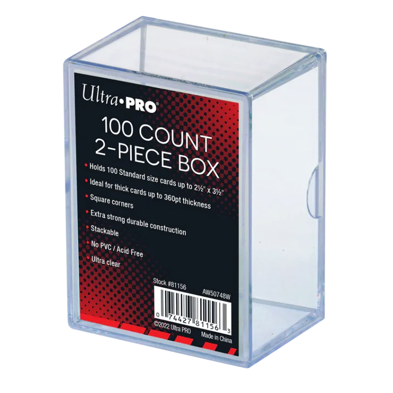 2-Piece 100 Count Clear Card Storage Box