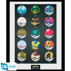 POKEMON - Framed print "Pokeballs" (30x40 cm)