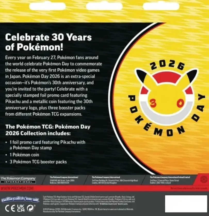 Pokemon TCG: Pokemon Day 2026 Collection (30th Anniversary)