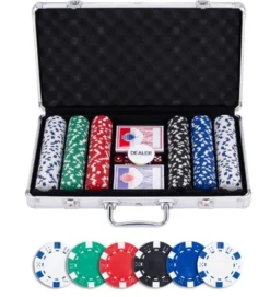 Pokerset i metallväska, med 300 marker (11.5 grams)