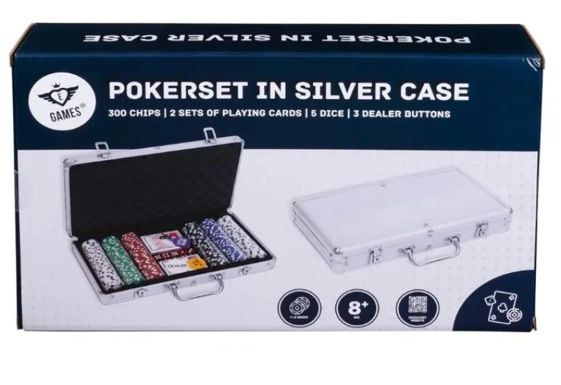 Pokerset i metallväska, med 300 marker (11.5 grams)