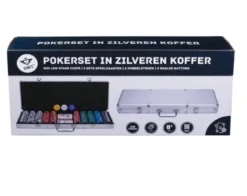 Poker Set In Silver Case Low Stake 500 Chips 14 Grams