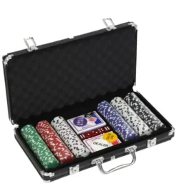 Pokerset Med Svart Metallvaska 300 Chips 115 Gram