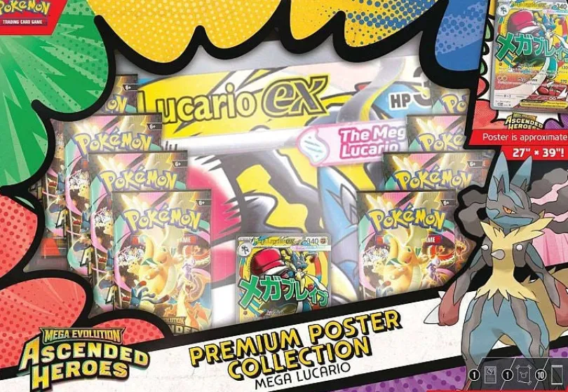 Pokémon TCG - Ascended Heroes Premium Poster Collection Mega Lucario (Max 1 per kund)