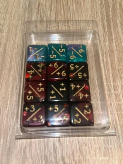 Red/Black Positive/Negative D6 Dice 16 mm (12st)