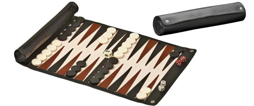 Roll Travel Backgammon,synthetic leather (1713)