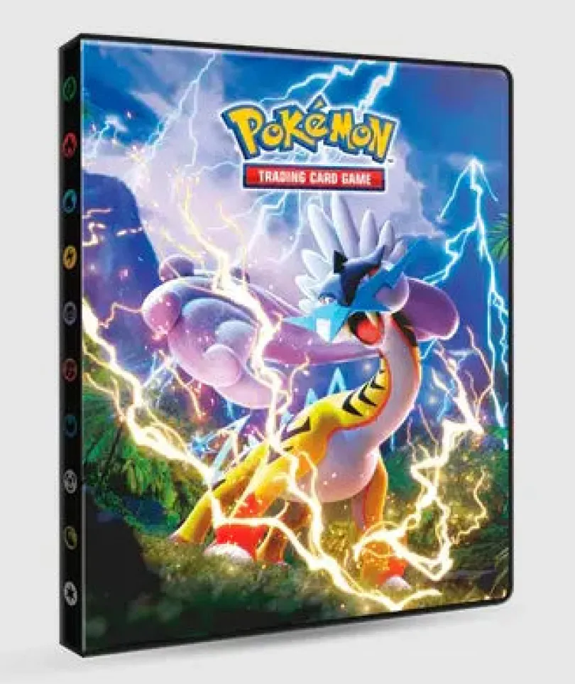 Scarlet and Violet Raging Bolt and Iron Crown 4-Pocket Portfolio for Pokémon