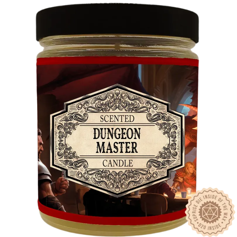 Scented Candle Dungeon Master With Surprise D20 Dice