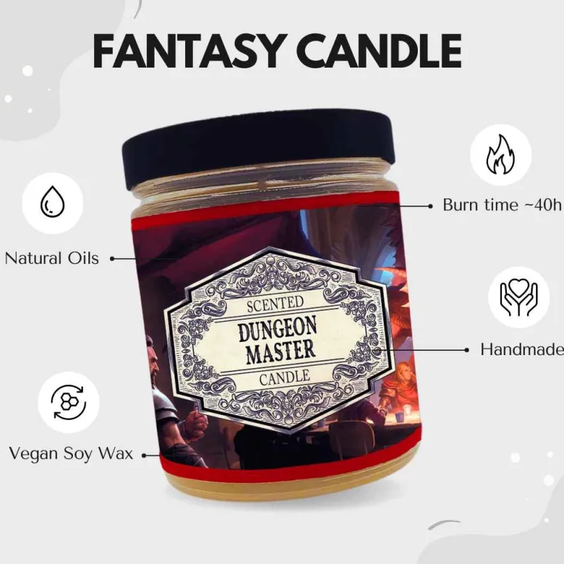 Scented Candle Dungeon Master With Surprise D20 Dice