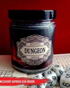 Scented Candle Dungeon with Surprise D20 Dice