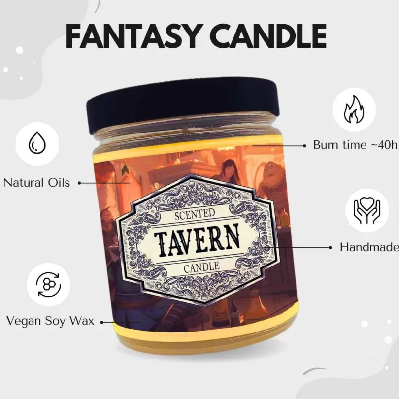 Scented Candle Tavern with Surprise D20 Dice
