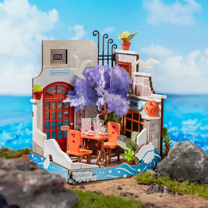 Sea Holiday Restaurant - DIY Miniature House, Bookshelf Decoration Kit - Rolife