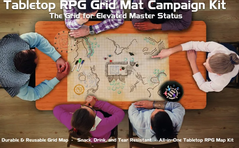 Tabletop RPG Grid Mat Campaign Kit
