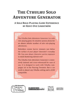 The Cthulhu Solo Adventure Generator
