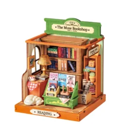 The Muse Bookshop Diy Miniature House Bookshelf Decoration Kit Rolife Rolife