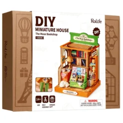The Muse Bookshop Diy Miniature House Bookshelf Decoration Kit Rolife Rolife