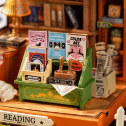 The Muse Bookshop Diy Miniature House Bookshelf Decoration Kit Rolife Rolife