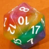 Titan D20 Glitter Rainbow 55mm With Dicebag