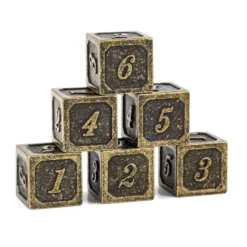 Tärningar Brons D6 Metal (6st) 14mm