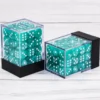 Turkos Blå Pearl Tärningar 12 mm D6 (36 st)
