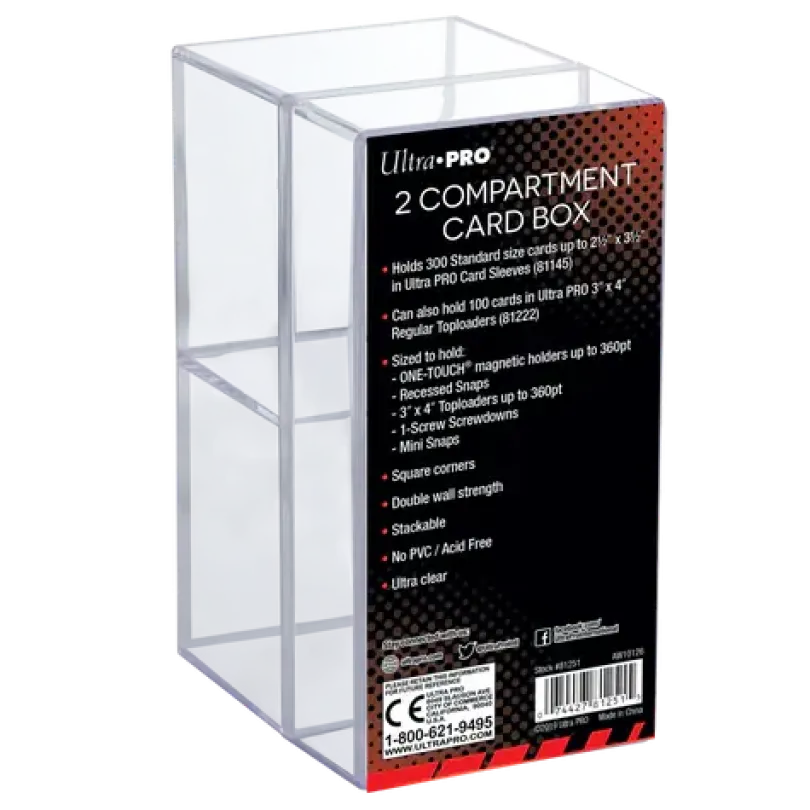 Ultra Pro 2-Piece Clear Two Compartment Card Box