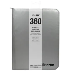 UP 9-Pocket Zippered PRO-Binder - Silver with Fire resistant material