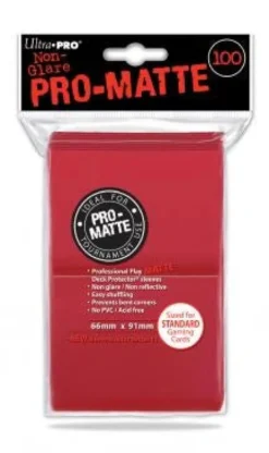 Up Standard Deck Protector Pro Matte Red 100 Sleeves Ultrapro