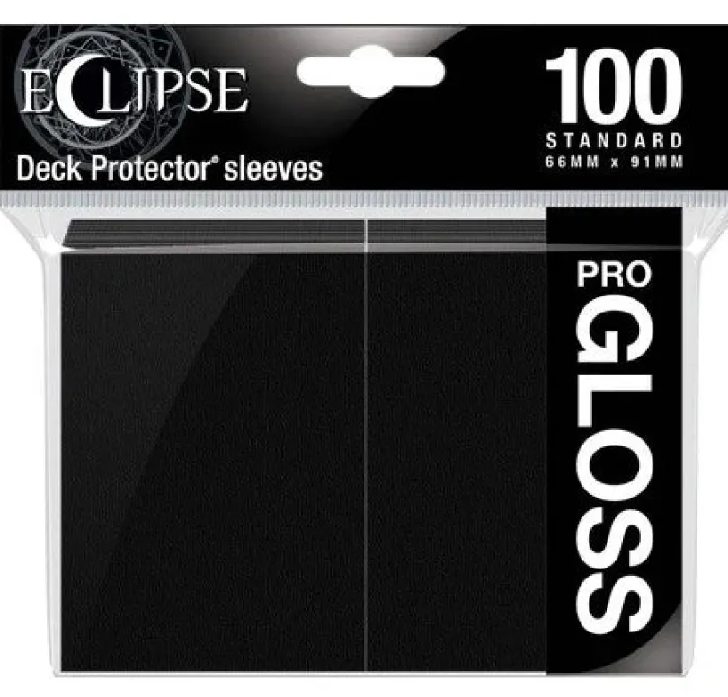 Up Standard Sleeves Gloss Eclipse Jet Black 100 Sleeves Ultrapro