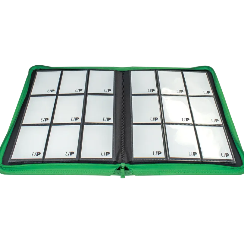 Up Vivid 9 Pocket Zippered Pro Binder Green Ultrapro