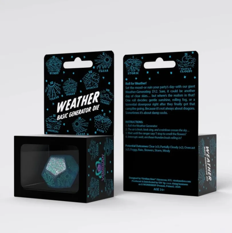 Weather Generator Die Shimmering Blue Turquise