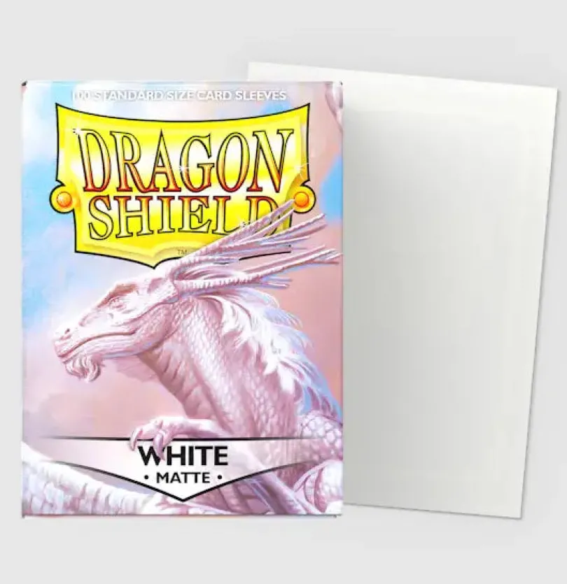 White Matte Sleeves Standard Size 100 Dragon Shield