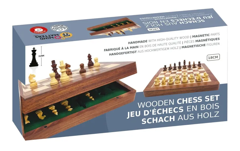Wooden Chess Set: Magnetic 18 cm
