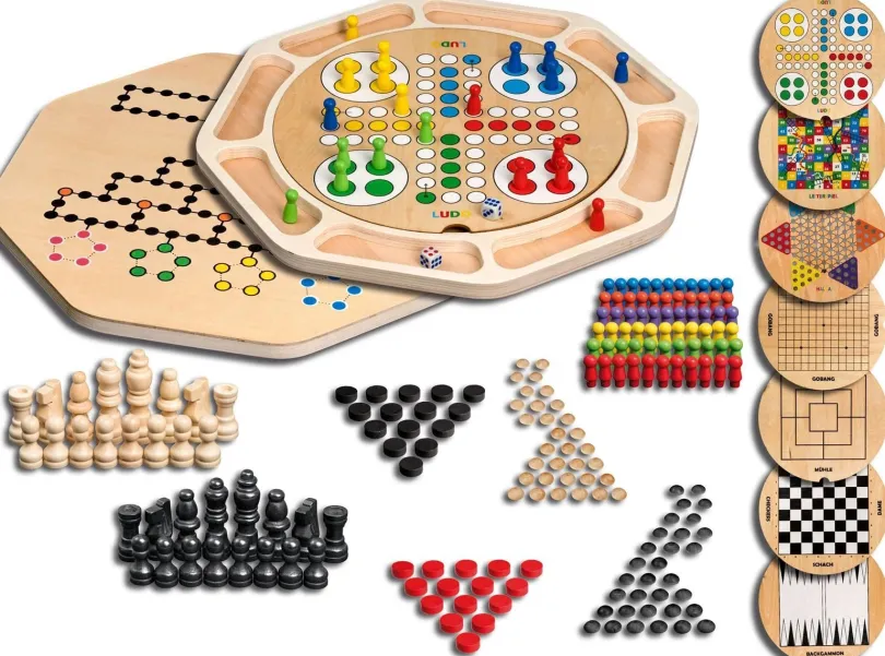 Wooden Game Compendium, 9 Games (3096)