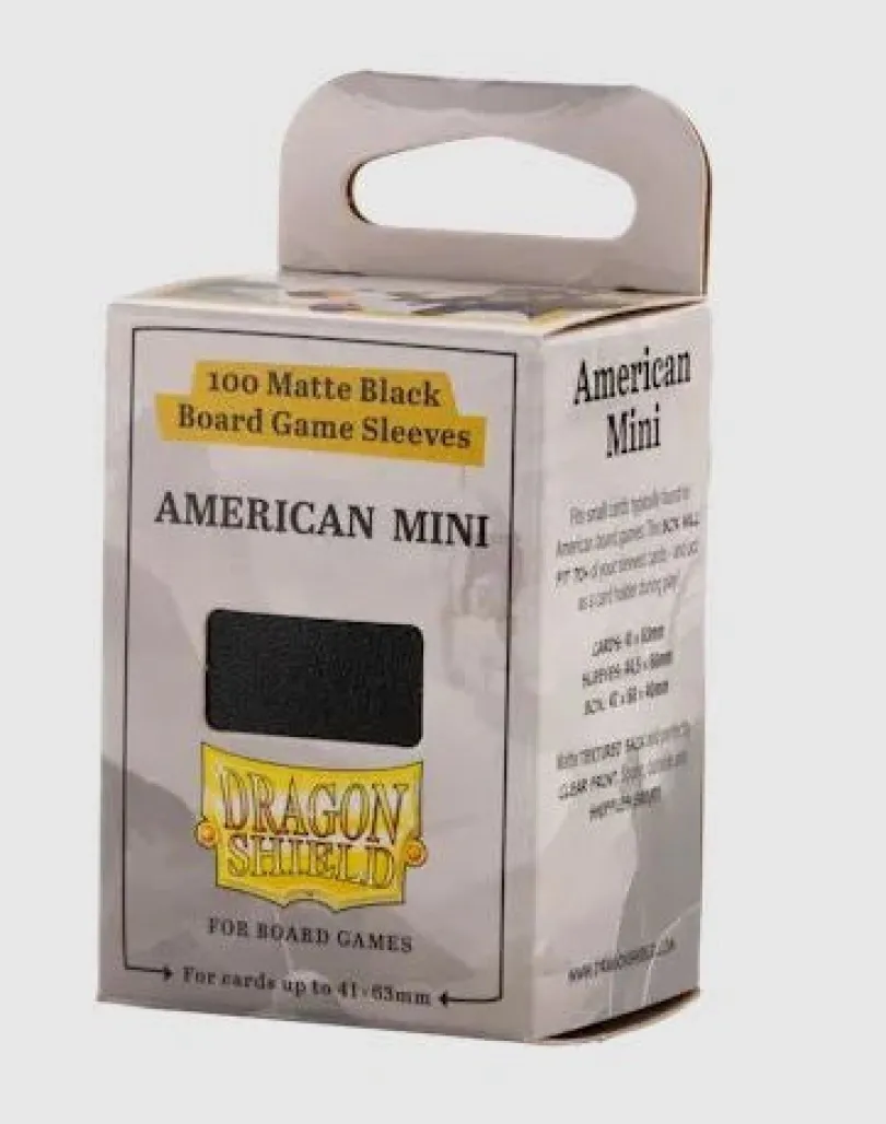 (41x63mm) Board Game Sleeves - American Mini Black Sleeves