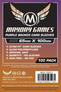 (65x100 mm) Mayday Games Card Sleeves - Magnum Ultra-Fit - Purple