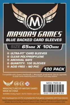 (65x100 mm) Mayday Games Card Sleeves - Magnum Ultra-Fit - Blue