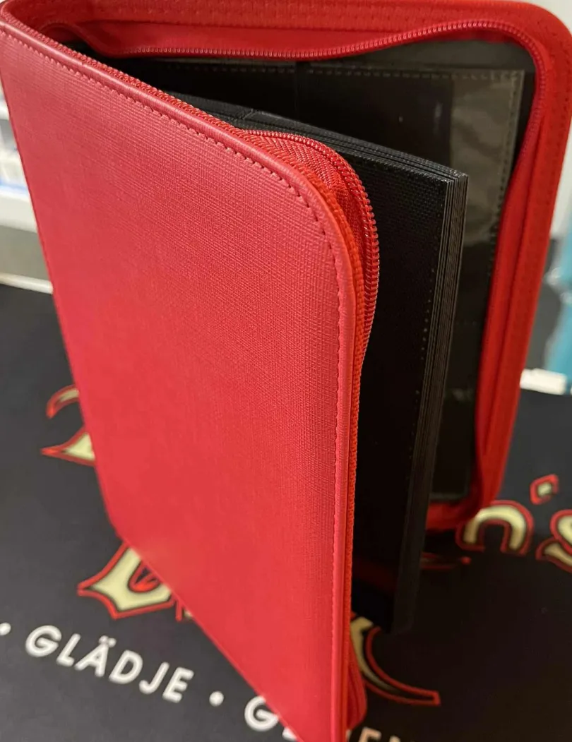 Zip Cardbinder 4 Pocket 80 Cards Red